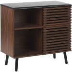 Beliani - armoire de salon en imitation bois foncé avec deux portes coulissantes au style rétro 80 cm ... Beliani - armoire de salon en imitation bois foncé avec deux portes coulissantes au style rétro 80 cm ...