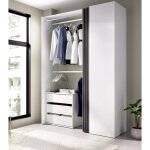 Dmora - armoire sciliar, structure pour dressing, portemanteau ouvert, 141x52h205 cm, blanc et anthracite, ...