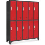 Armoire de s�curit� et d'hygi�ne, 10 portes bartek, 1360 x 1720 x 450 mm, rouge anthracite