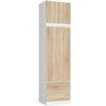 Akord - armoire avec surmeuble s60 blanche 60 cm 2 portes 2 tiroirs façade chêne sonoma 3 étagères 60x51x234 ... Akord - armoire avec surmeuble s60 blanche 60 cm 2 portes 2 tiroirs façade chêne sonoma 3 étagères 60x51x234 ...