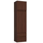 Akord - armoire avec surmeuble s60 weng 60 cm 2 portes 2 tiroirs faade weng 3 tagres 60x51x234 cm ...