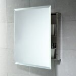 Kiamami valentina - armoire suspendue avec miroir pour salle de bain en acier inox