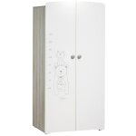 Les tendances - armoire 2 portes bb 175x85x56cm en mlamine blanc