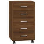 Armoire  tiroirs avec roulettes chne marron bois d'ingnierie - vidaxl