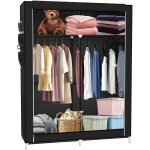 Armoire en tissu non - tiss� haloyo rangement pour v�tements, avec tringle, housse en tissu, 108 x 45 ...
