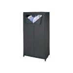 Armoire wenko deep black 75 x 150 cm en peva noir avec zip armoire de rangement pliable portable pour ...