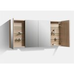 Armoire de toilette bloc - miroir siena largeur 144 cm chne clair textur