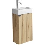 Badplaats ? meuble sous vasque 40 x 22 cm ? lavabo c�ramique avec trop - plein ? armoire en agglom�r� ...