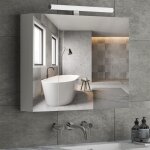 Armoire de toilette avec clairage led et prise, miroir mural salle de bain, blanc, 701560cm