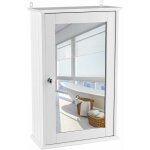 Goplus - armoire de toilette murale meuble mural salle de bain en mdf pente nc avec 1 porte et miroir ...