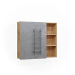 Vicco - armoire de toilette rudi, chêne, 90 x 80. 9 cm avec porte et compartiments ouverts Vicco - armoire de toilette rudi, chêne, 90 x 80. 9 cm avec porte et compartiments ouverts