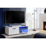 Extreme furniture - armoire tv t32 - 100, (lxhxp): 100 x 34, 5 x 45, corps en blanc mat, faades en blanc ...