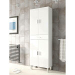 Dmora - armoire � usages multiples oxnard, meuble pour salle de bain ou buanderie avec 4 portes et 1 ...