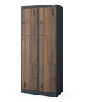 Armoire vestiaire en m�tal type l julia, 800 x 1850 x 450 mm, eco design: anthracite / noyer