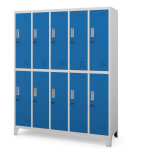 Armoire vestiaire pour v�tements de travail, 10 portes bartek, 1360 x 1720 x 450 mm, gris bleu