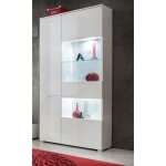 Dusine - armoire vitrine led bibliothèque 90 cm commode sencia blanc laqué Dusine - armoire vitrine led bibliothèque 90 cm commode sencia blanc laqué