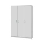 Meublorama - armoire burdur 3 portes ? chne blanc & gris ? style contemporain ? l120 x h184 x p52 cm ...