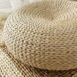 Arnault - pouf rond en paille tatami coussin coussins de sol naturels m�ditation yoga tapis rond coussin ...