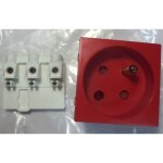 Arnould - 60747 - prise 2p + t � d�trompage pour goulotte - rouge - espace