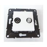 Prise tv / sat �toile blanche encastr�e sortie male 9. 5mm + male f sans plaque espace evolution arnould ...