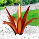 Art de cour d'agave en m�tal, statue de sculpture de jardin rustique tequila, plantes d'agave en m�tal, ...