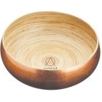 Artesa bol de service de bois de bambou avec finition en cuivre avec cts surlevs, 26 cm, bambou / ...