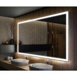 Artforma - miroir led lumineux 130x100 cm de salle de bain mural ambientline avec �clairage blanc froid ...