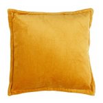 Arthur - coussin en velours de coton jaune 40x40