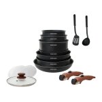Arthur martin - am1502 batterie de cuisine 15 pieces - poignee amovible effet bois - tous feux dont induction ... Arthur martin - am1502 batterie de cuisine 15 pieces - poignee amovible effet bois - tous feux dont induction ...
