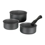 Arthur martin - batterie de cuisine am777gm set de 3 casseroles - gris mat 16 - 18 - 20 cm + 1 poigne ...