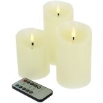 Arum lighting - lot de 3 bougies led flamme 3d avec télécommande