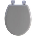 Arvix - abattant wc en bois compresse hdf uni taupe charnieres plastique siege de toilette universel