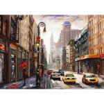 Tableau new york ville effet peinture | tableau marron moderne pour salon | tableau sur toile original ...