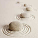 Tableau zen pour chambre adulte | tableau gris avec galets idal salle de bain | tableau sur toile t ...