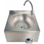 Bc - elec - ass02 lave - mains mural inox, commande au genou temporis�e, �vier � commande f�morale acier ...