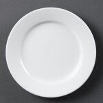 Assiettes  bord large blanches 165()mm lot de 12 olympia