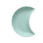 Assiette croissant en relief 23x18x4h cm aruba gr�s vert