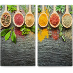 Zeller - assiettes de cuisine en verre tremp�, planche � d�couper, plaques r�sistantes � la chaleur.