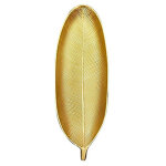 Assiette � dessert en forme de feuille dor�e, style moderne pour pr�sentation de fruits - plateau dense ...