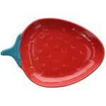 Assiette fraise 18x12x2, 5h cm gr�s rouge