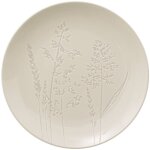 Assiette en grès, blanche, avec motif de fleurs sauvages, Ø 27 cm Assiette en grès, blanche, avec motif de fleurs sauvages, Ø 27 cm