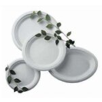 Assiette jetable en fibre 230 mm blanc colis de 500 - matfer