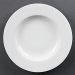 Assiettes � p�tes en porcelaine blanche 310 mm - lot de 4 - olympia