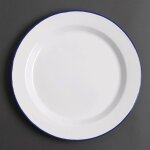 Assiette plate acier �maill� - 300 mm - lot de 6 - olympia