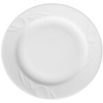 Assiette plate porcelaine blanc d�cor�e � 280 mm - lot de 6 - hendi