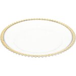 Assiette de pr�sentation ballet enchant� d32cm bord billes dor�es - atmosphera cr�ateur d'int�rieur