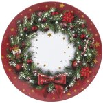 Table de nol assiette de prsentation rouge dco couronne de nol - feeric christmas
