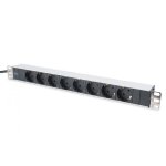 Assmann - digitus barre multiprise en aluminium avec 8 prises et support mtallique, 16 a, 4000 . . . ...