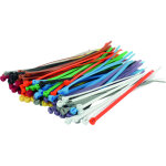 Assort. 100 colliers couliss. tyrap - l'unit� 4. 8x186mm couleurs