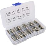 Assorties kit de 150 pcs fusible verre, 5x20mm cartouche en verre fuse, coup rapide voiture fusibles, ...